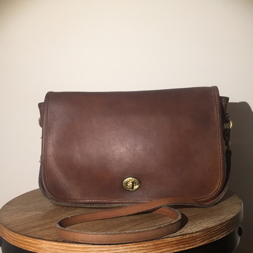 Vintage Leather Coach Handbag  Shoulder Strap ✅